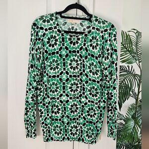 Micheal Kors Green Geometric Print Women's Top